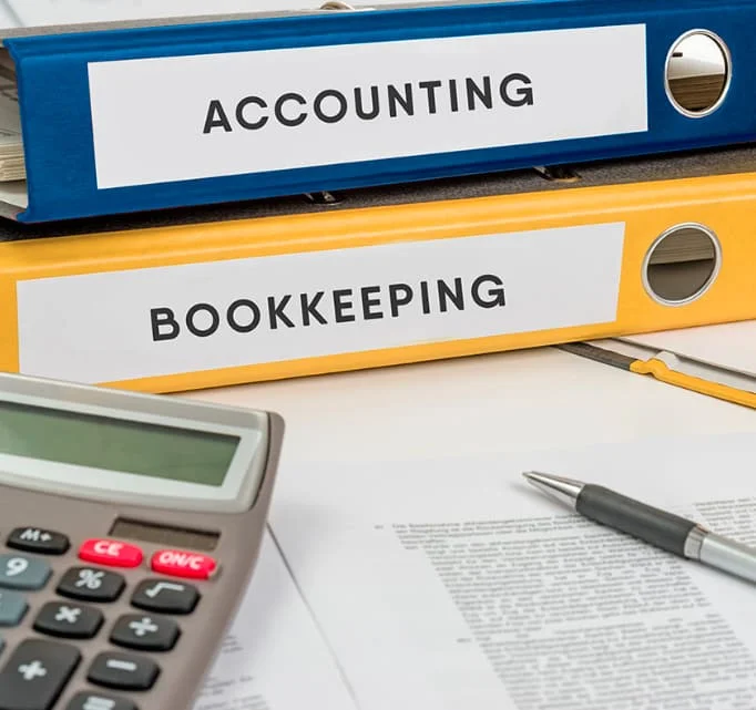 Accounting and bookkeeping on a laptop