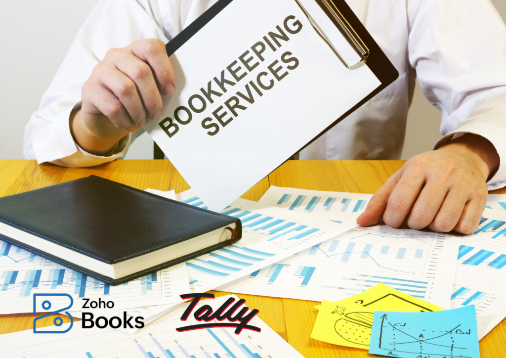 Bookkeeping services on Zoho Books and Tally