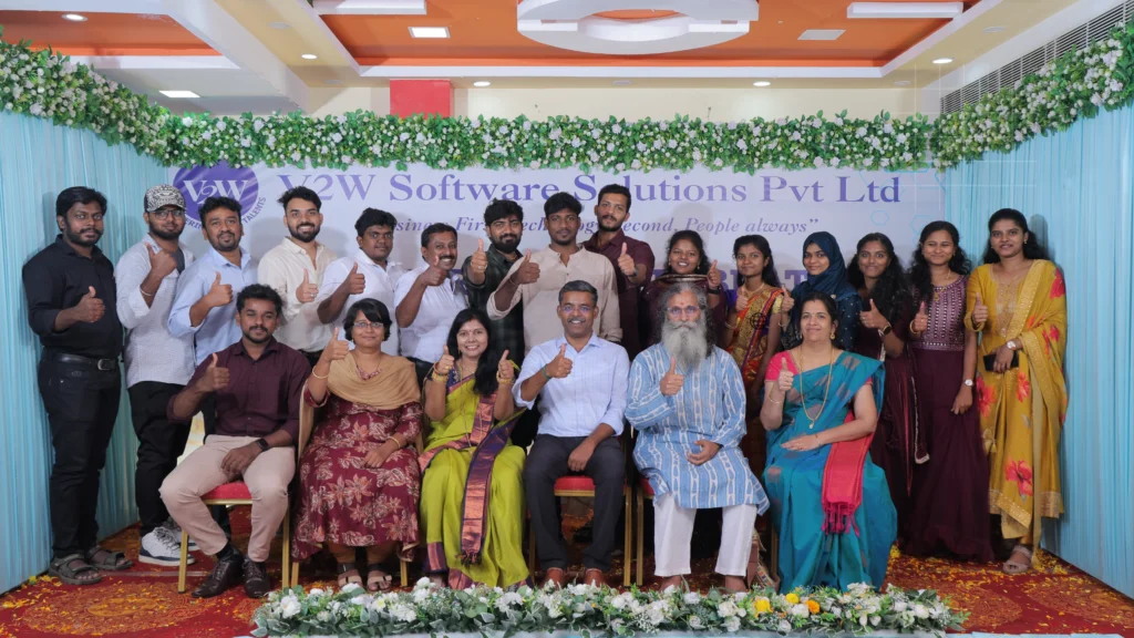 The V2W team at an anniversary celebration in Kanyakumari