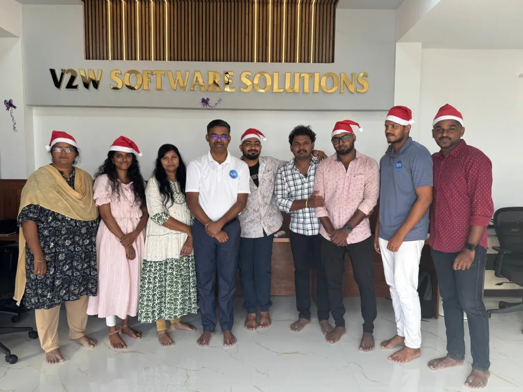 The V2W team at the Anjugramam office