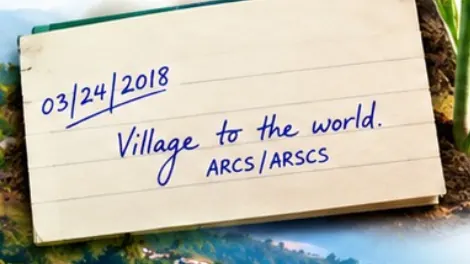 Diary note dated 24 March 2018: Village to the world. ARCS / ARSCS